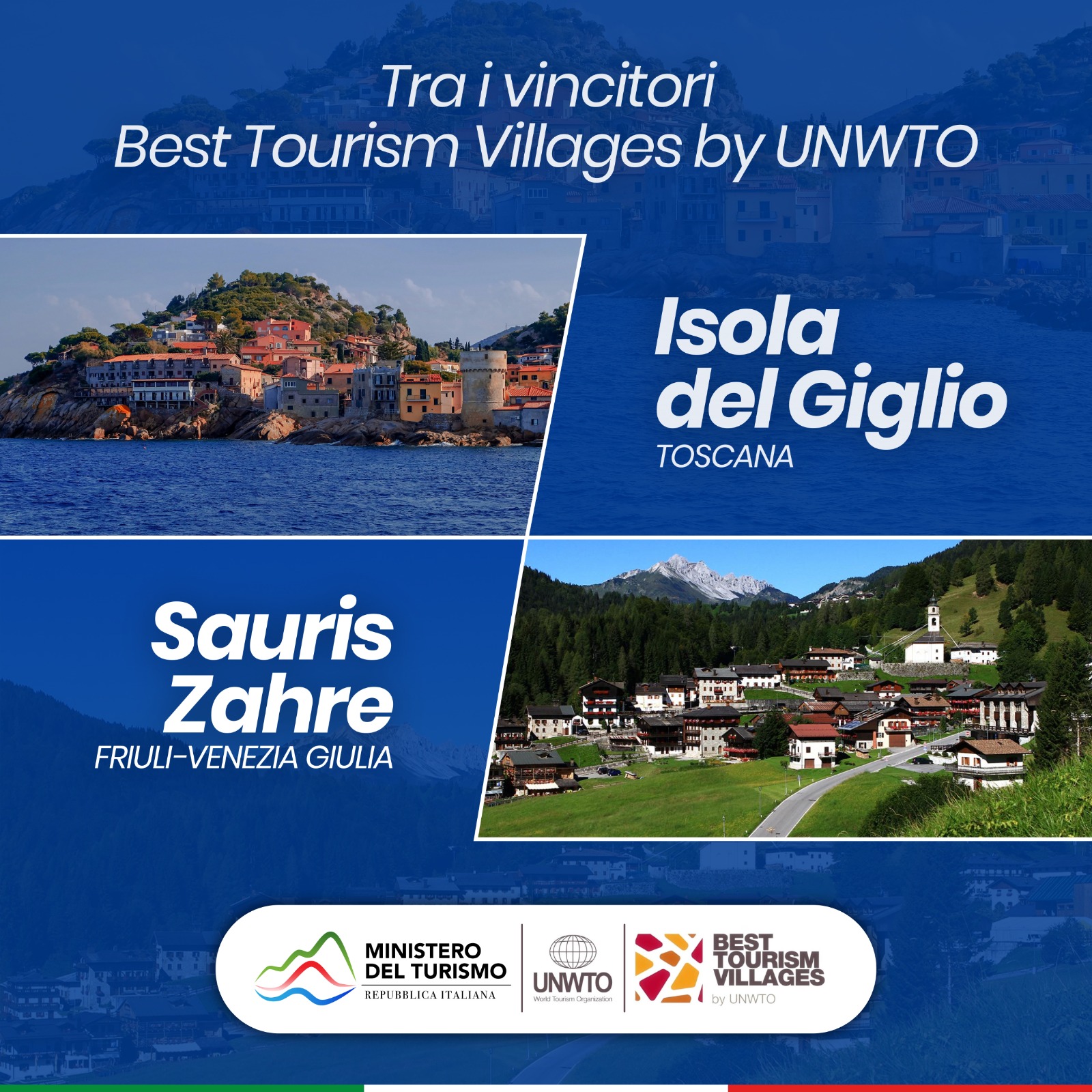 Isola del Giglio e Sauris-Zahre tra i “migliori villaggi turistici del mondo” per UNWTO