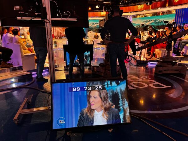 Il ministro Santanchè ospite a Porta a porta. Rai1 22.12.22