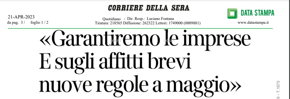 Intervista al Ministro Daniela Santanchè per il “Corriere della Sera” 20/04/23