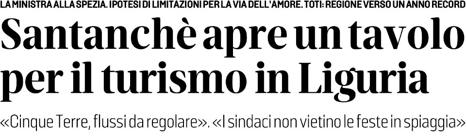 Santanchè apre un tavolo per il turismo in Liguria