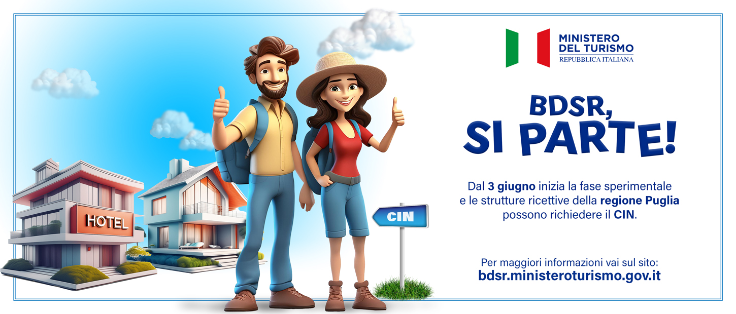 Affitti brevi: parte oggi in Puglia la sperimentazione della piattaforma dedicata alle strutture ricettive ideata dal ministero del Turismo (BDSR).