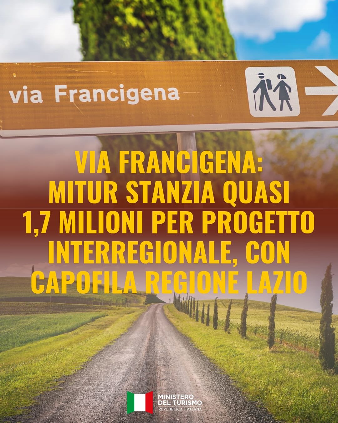 Via Francigena: MiTur stanzia quasi 1,7 milioni per progetto interregionale, con capofila Regione Lazio